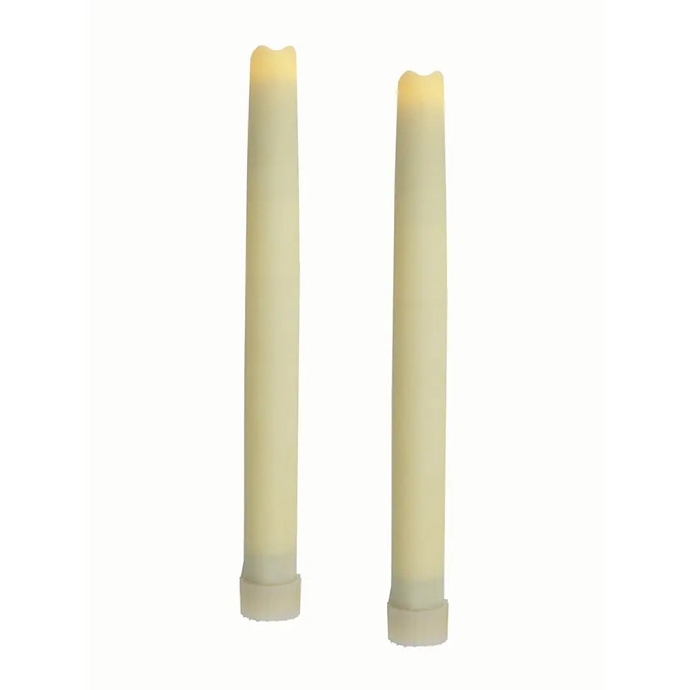 Set of Two Ivory Flameless Taper Candle - NOBLE HOME INTERIORS
