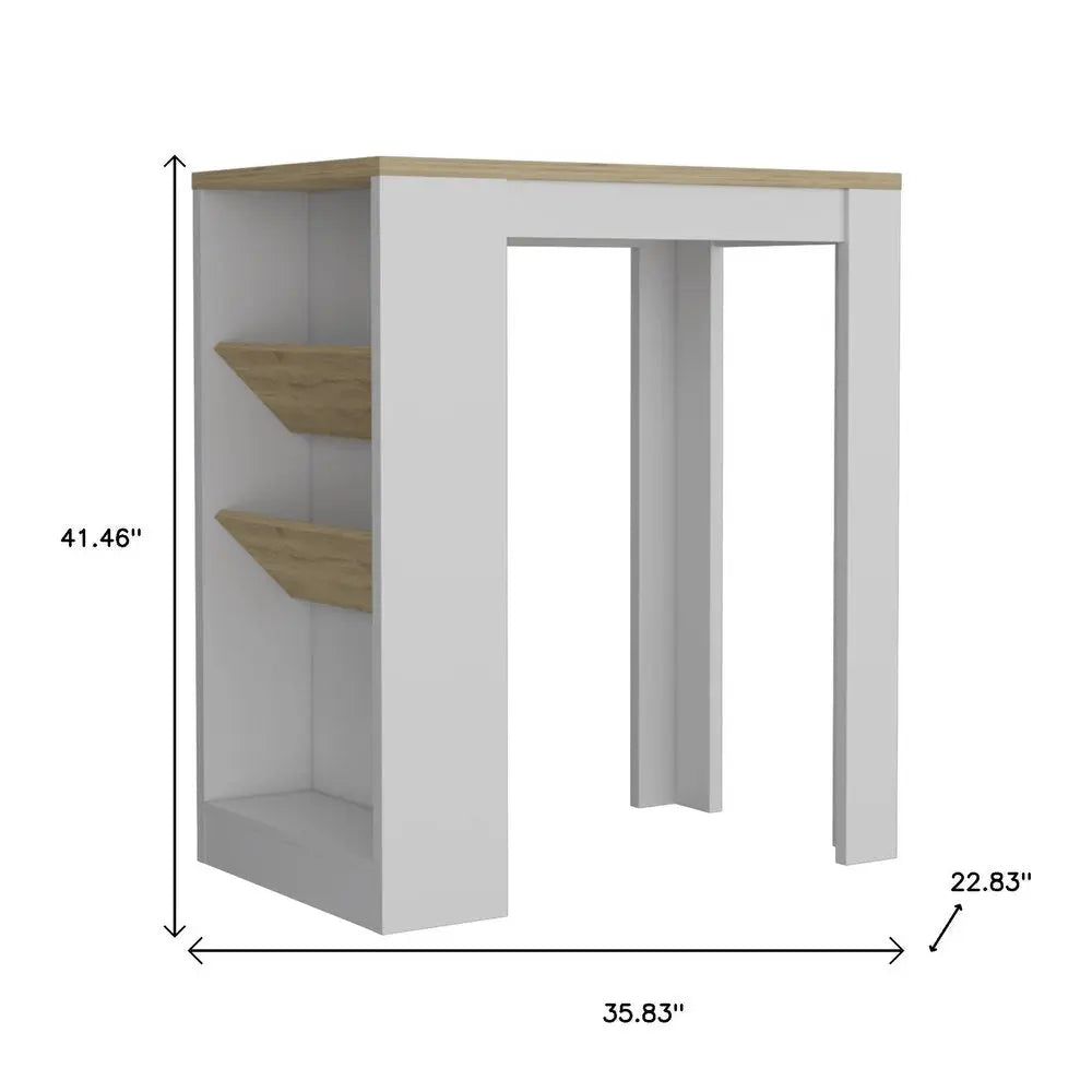 Set of Two Oak and White Wood Kitchen Island And Pantry Cabinet - NOVA HOME FURNITURE