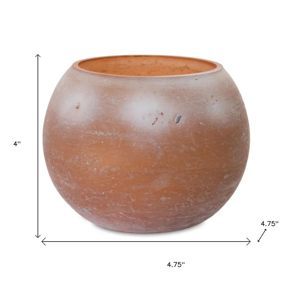 Set of Two Pink And Brown Distressed Abstract Glass Tabletop Votive Candle Holders - NOBLE HOME INTERIORS