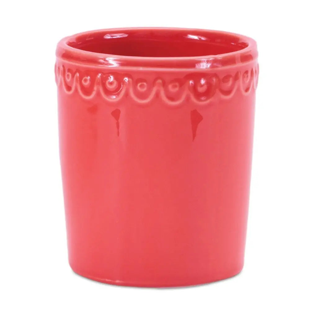 Set of Two Pink And Yellow Ceramic Rectangular Cachepots - NOBLE HOME INTERIORS