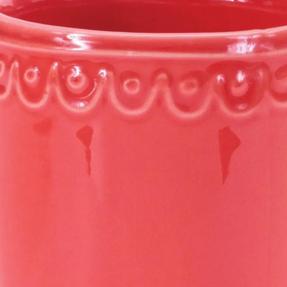 Set of Two Pink And Yellow Ceramic Rectangular Cachepots - NOBLE HOME INTERIORS