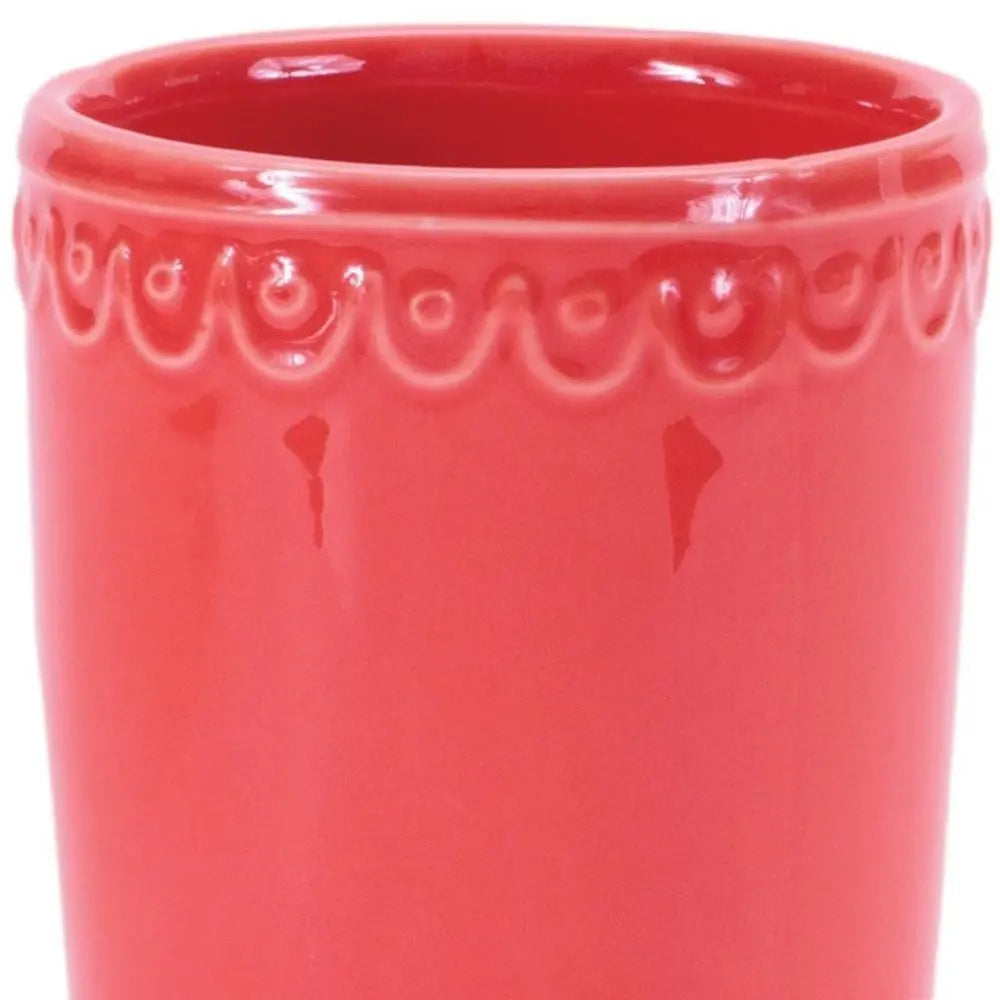 Set of Two Pink And Yellow Ceramic Rectangular Cachepots - NOBLE HOME INTERIORS