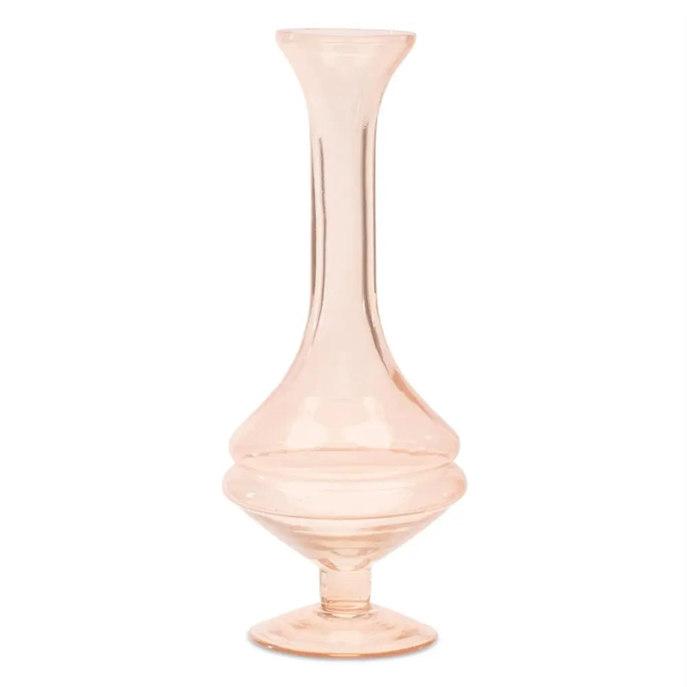 Set of Two Pink Trumpet Glass Table Vase - NOBLE HOME INTERIORS