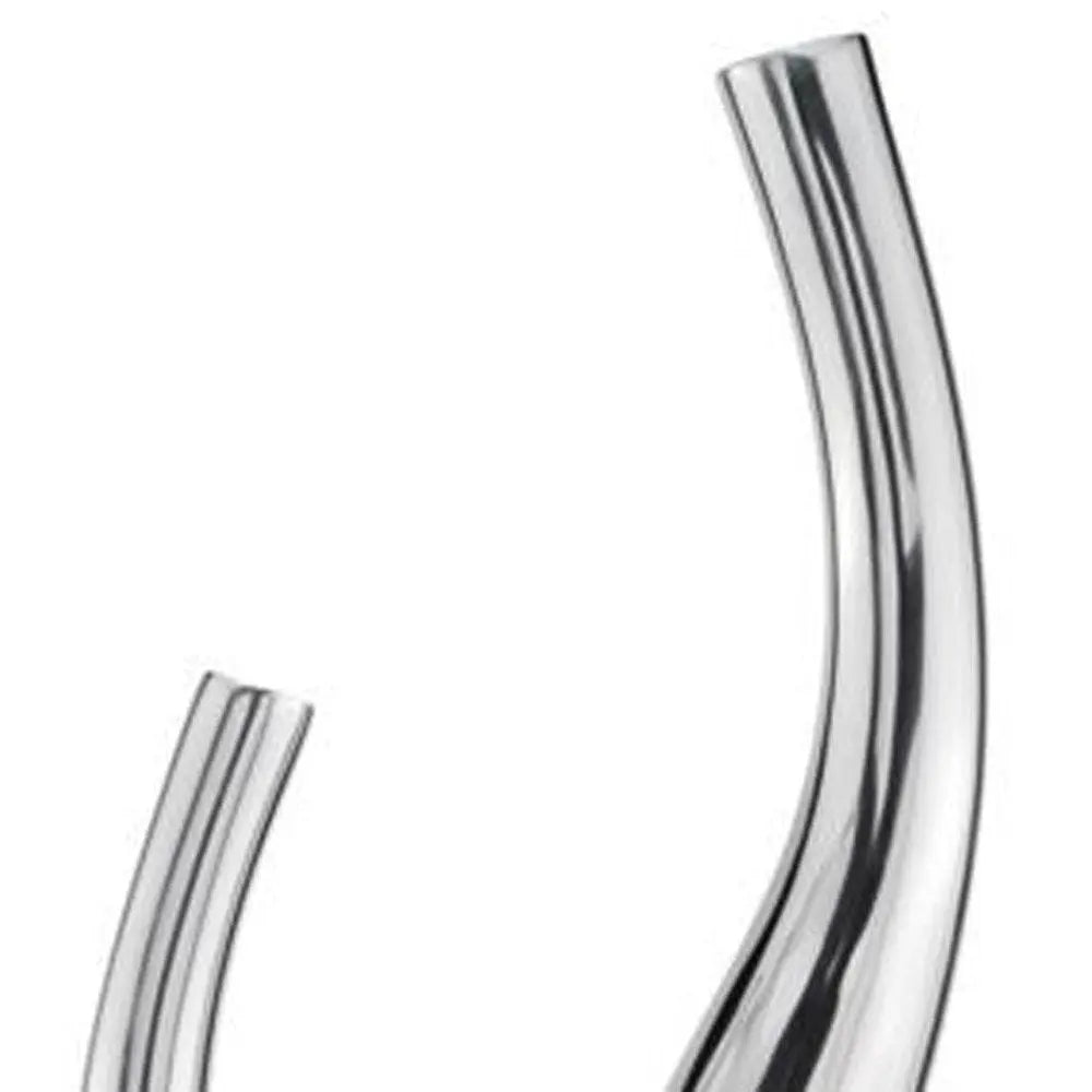 Set of Two Silver Aluminum Squiggly Vases - NOBLE HOME INTERIORS