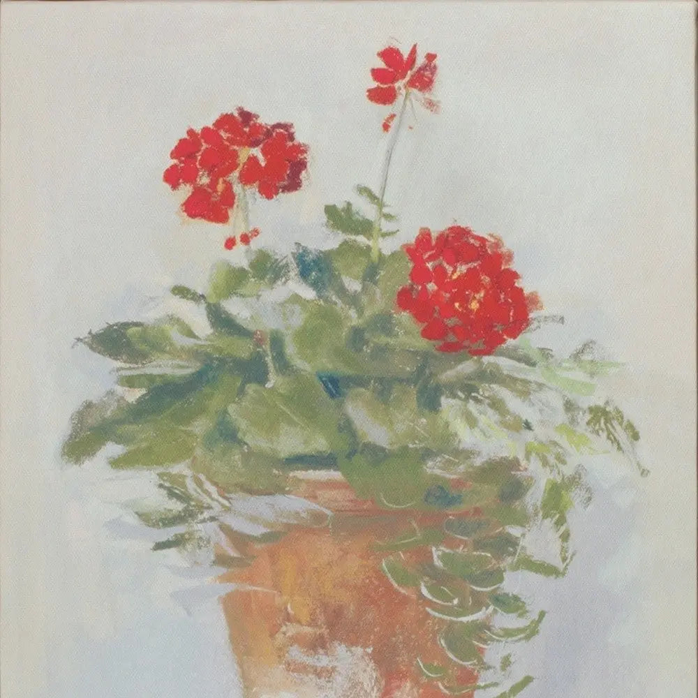 Set of Two White Brown And Red Flower Framed Art - NOBLE HOME INTERIORS