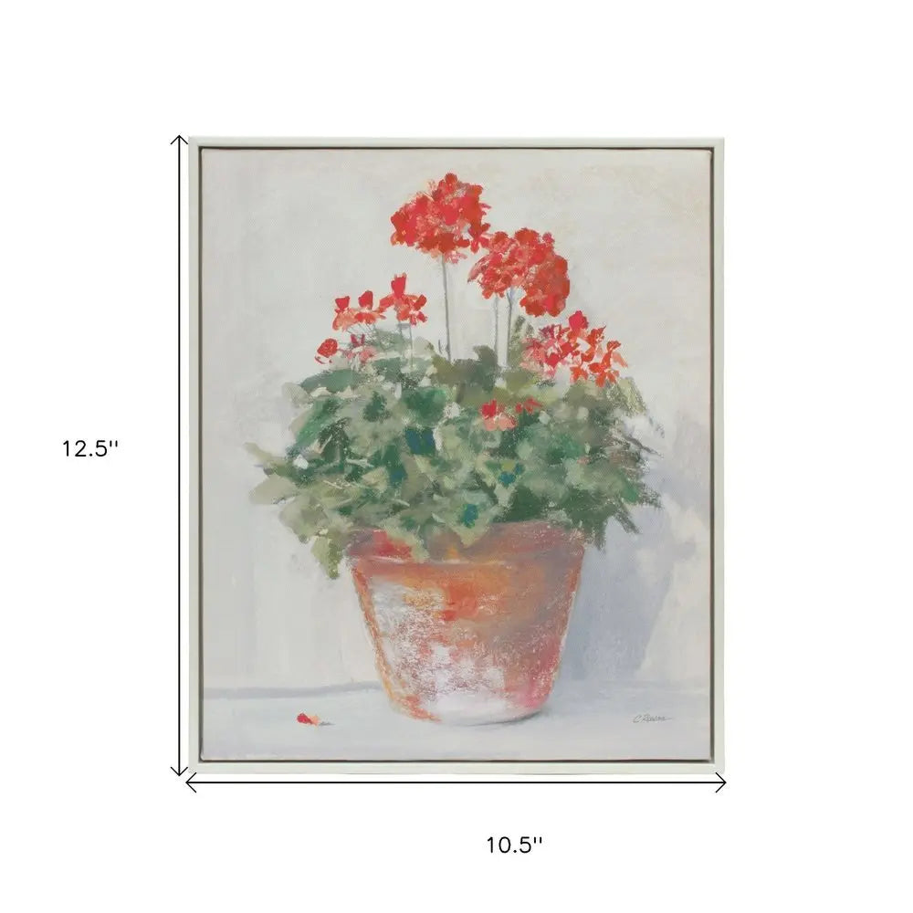 Set of Two White Brown And Red Flower Framed Art - NOBLE HOME INTERIORS