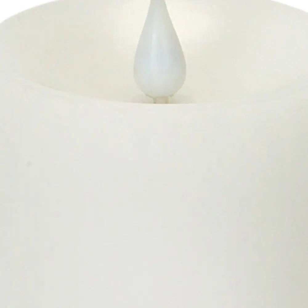 Set of Two White Flameless Pillar Candle - NOBLE HOME INTERIORS
