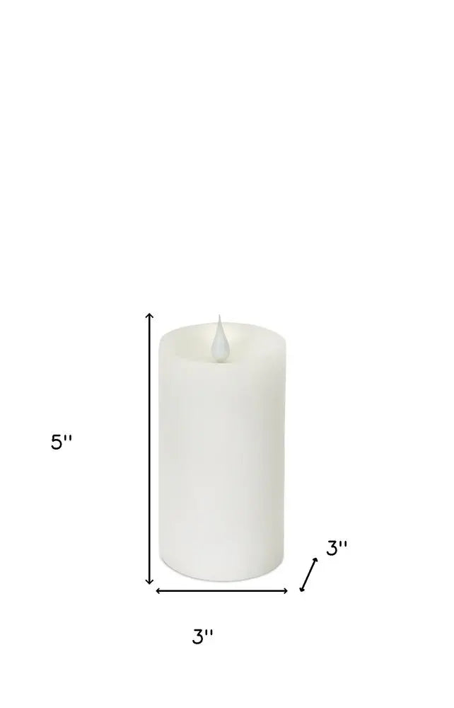 Set of Two White Flameless Pillar Candle - NOBLE HOME INTERIORS