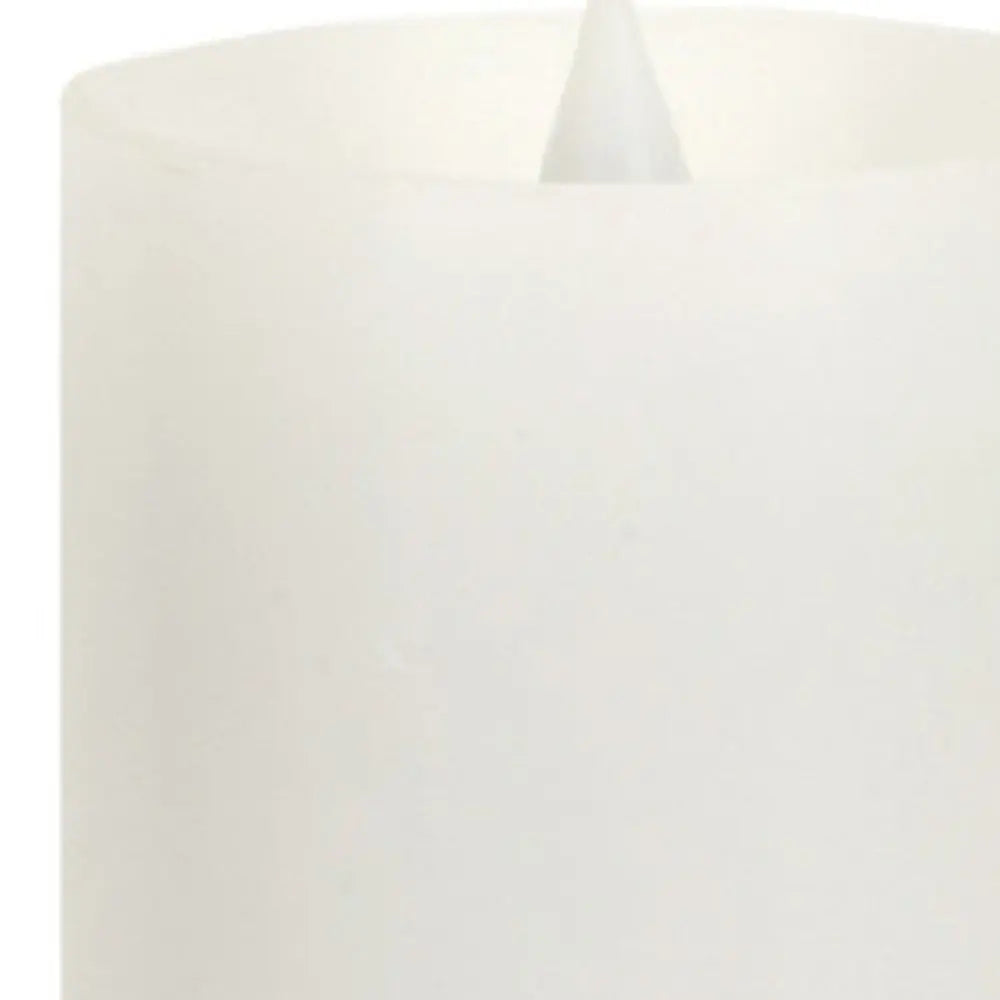 Set of Two White Flameless Pillar Candle - NOBLE HOME INTERIORS