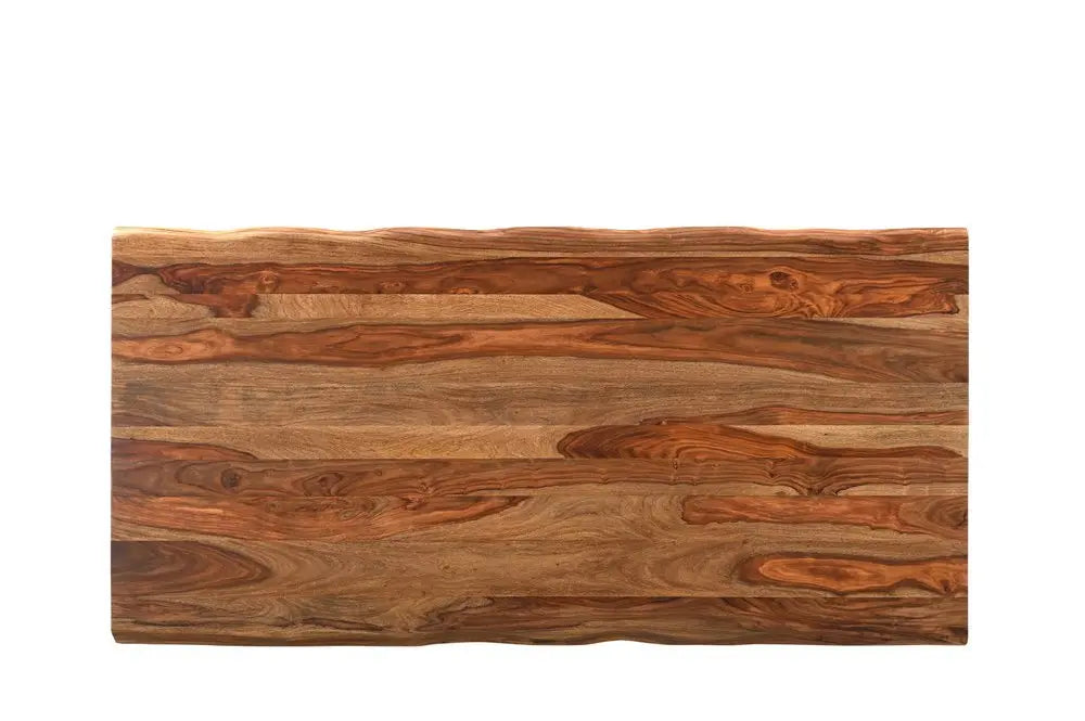 Seven Piece Brown and Black Solid Wood Dining Set with Six Chairs - NOVA HOME FURNITURE