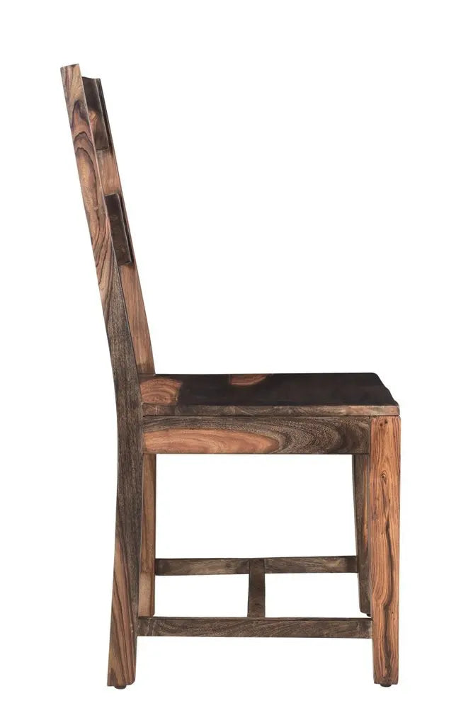 Seven Piece Brown and Black Solid Wood Dining Set with Six Chairs - NOVA HOME FURNITURE