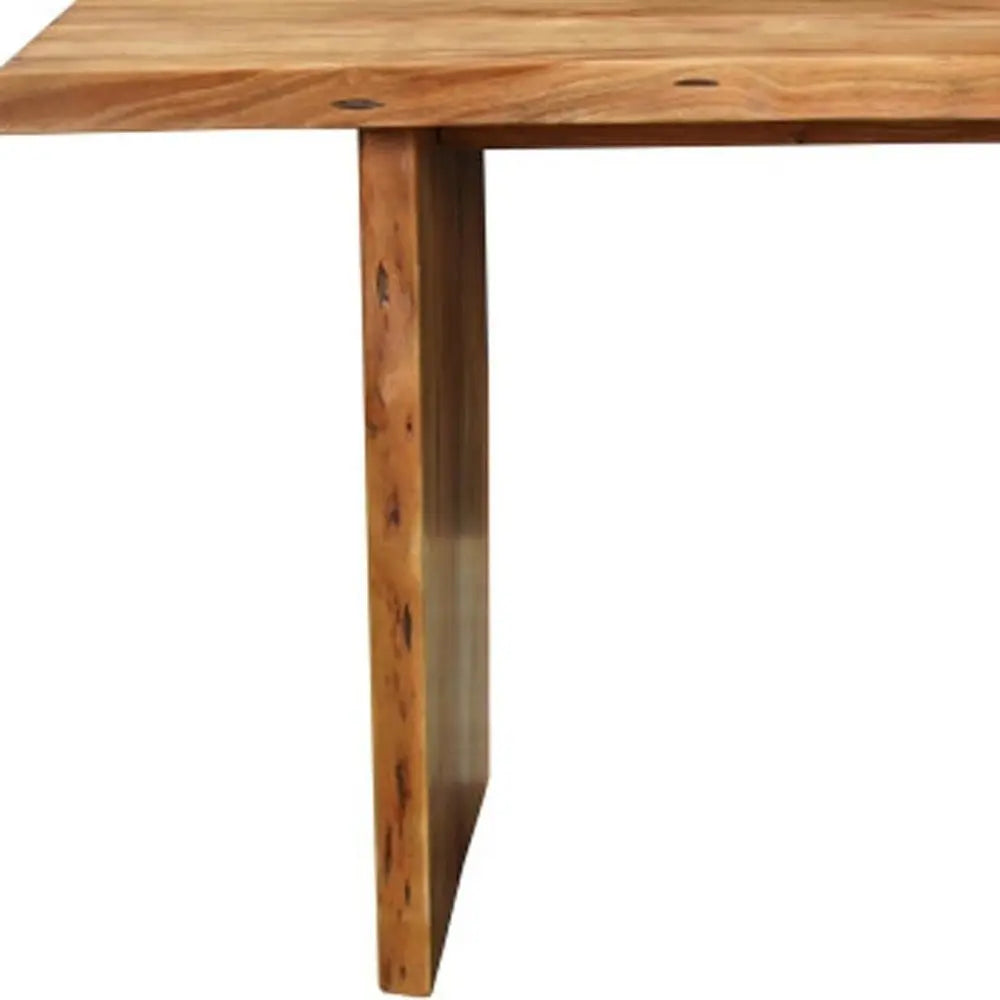 Seven Piece Brown Solid Wood Dining Set with Six Chairs - NOVA HOME FURNITURE