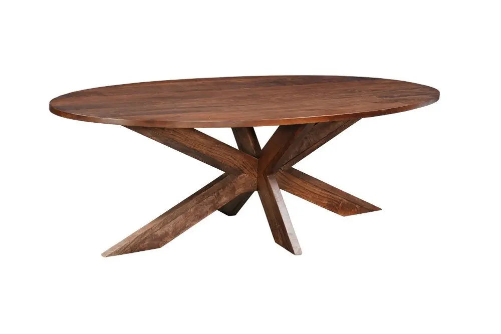 Seven Piece Brown Solid Wood Dining Set with Six Chairs - NOVA HOME FURNITURE