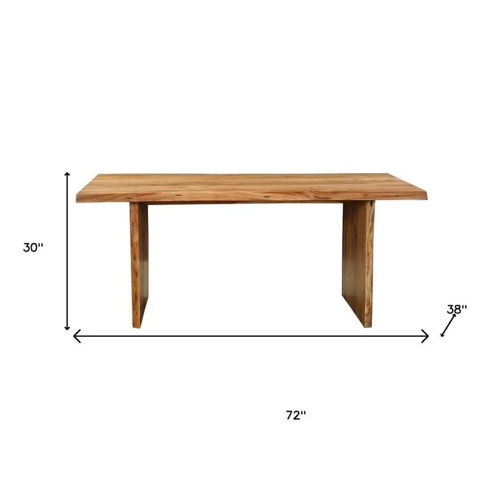 Seven Piece Brown Solid Wood Dining Set with Six Chairs - NOVA HOME FURNITURE