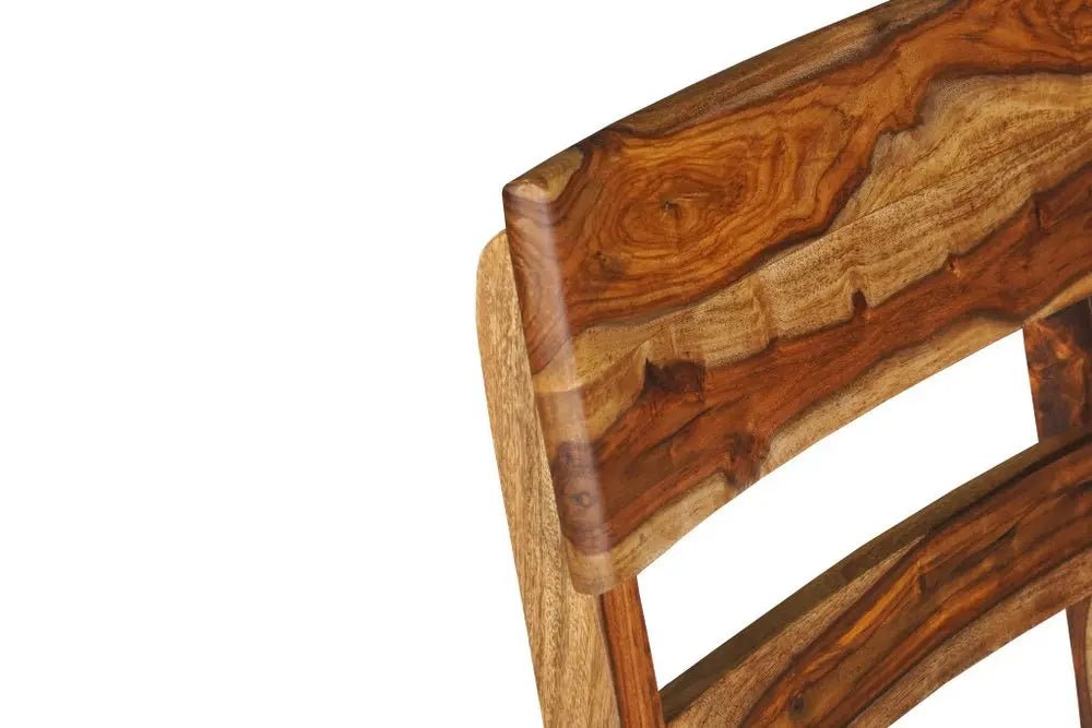 Seven Piece Brown Solid Wood Dining Set with Six Chairs and One Bench - NOBLE HOME INTERIORS