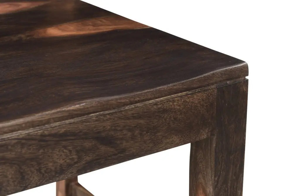 Seven Piece Dark Brown Solid Wood Dining Set with Six Chairs - NOVA HOME FURNITURE