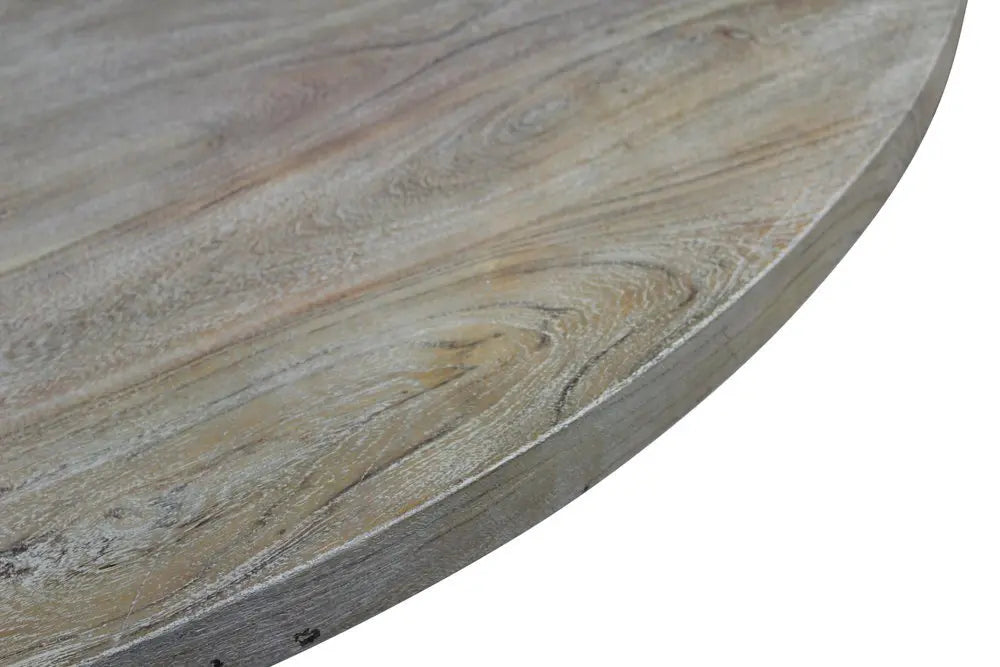 Seven Piece Gray and Black Round Solid Wood Dining Set with Six Chairs - NOVA HOME FURNITURE