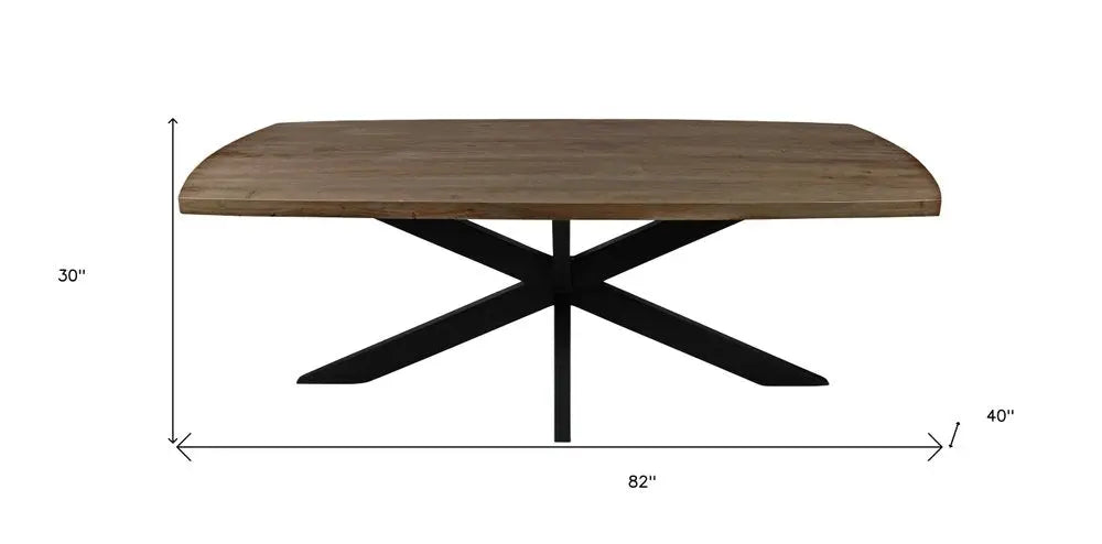 Seven Piece Gray and Black Solid Wood Dining Set with Six Chairs - NOVA HOME FURNITURE