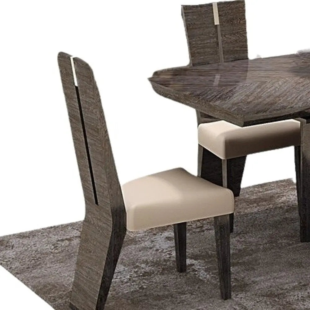 Seven Piece Gray Dining Set with Six Chairs - NOVA HOME FURNITURE