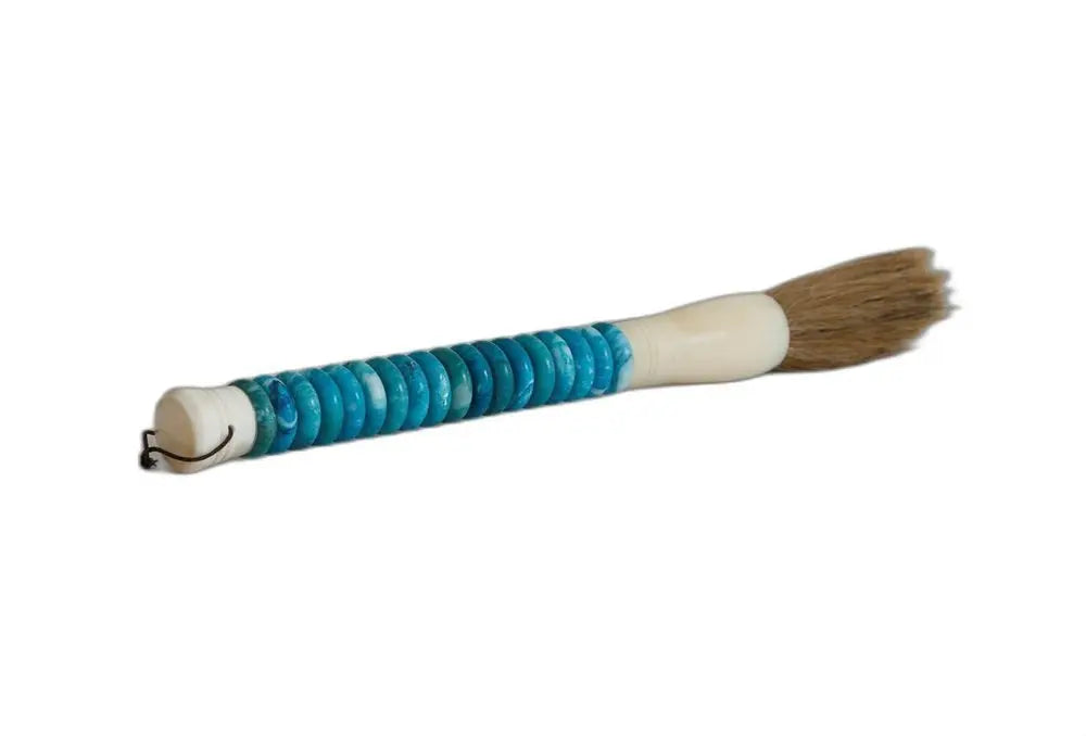 Shades of Aqua Jade Abacus Disc Decorative Calligraphy Brush - NOBLE HOME INTERIORS
