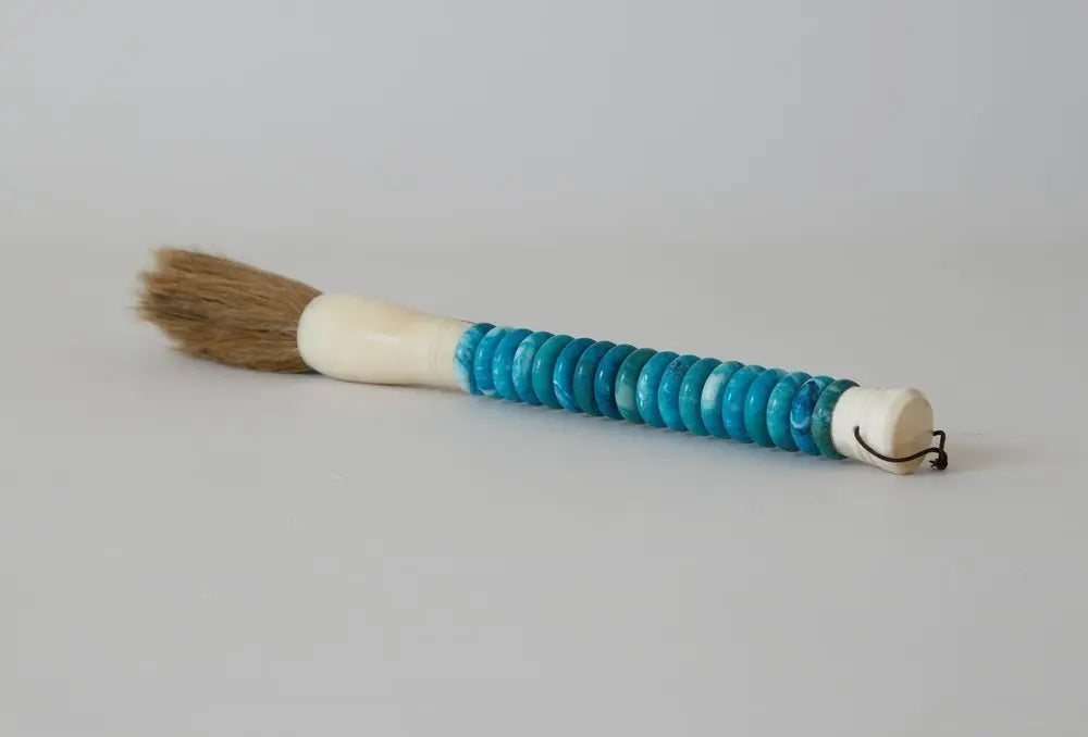 Shades of Aqua Jade Abacus Disc Decorative Calligraphy Brush - NOBLE HOME INTERIORS