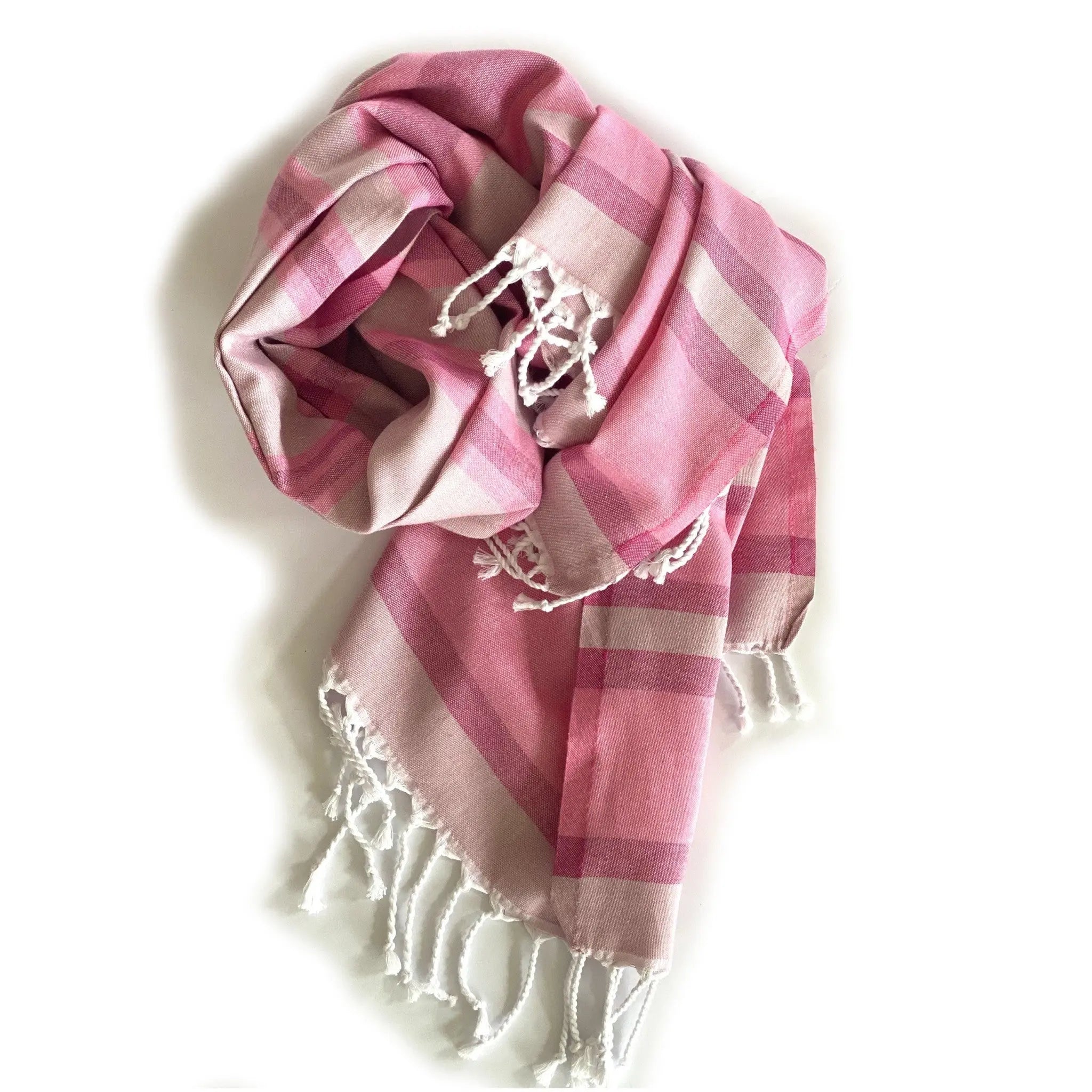 Shades of Pink Striped Design Turkish Beach Blanket - NOBLE HOME INTERIORS
