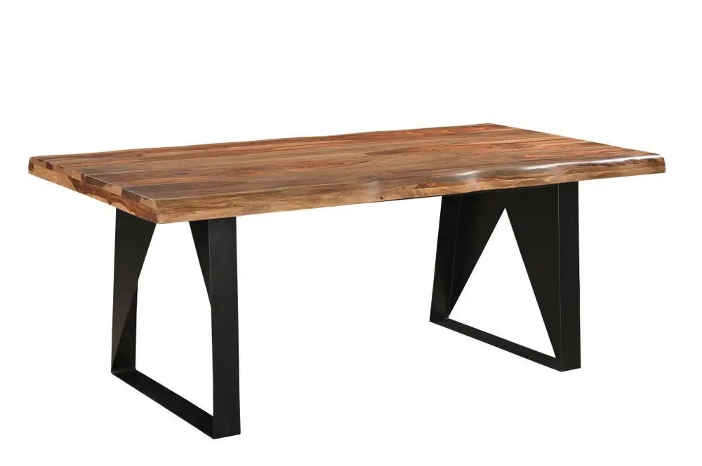 Six Piece Brown and Black Solid Wood Dining Set with Four Chairs - NOVA HOME FURNITURE