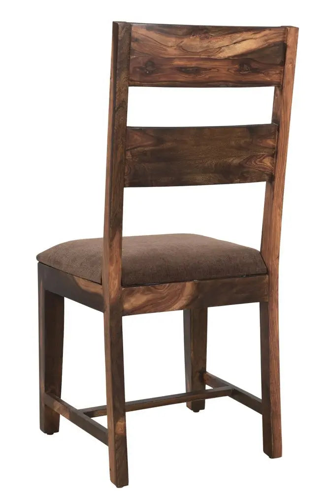 Six Piece Dark Brown and Black Solid Wood Dining Set with Four Chairs - NOVA HOME FURNITURE