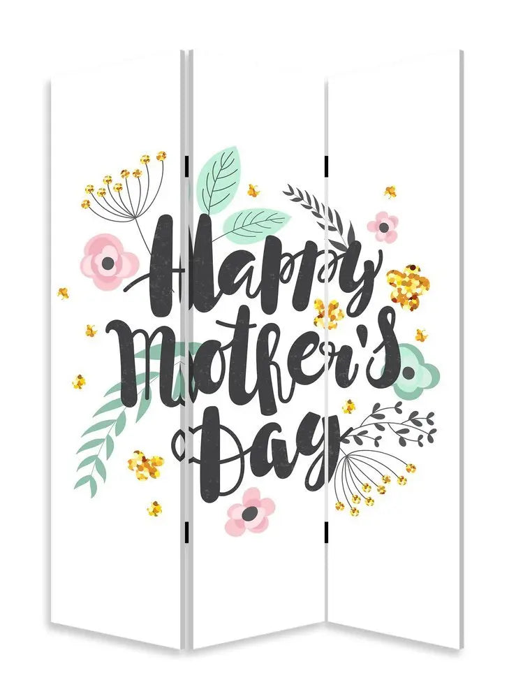 Sweet Floral Mother's Day Three Panel Room Divider Screen - NOBLE HOME INTERIORS