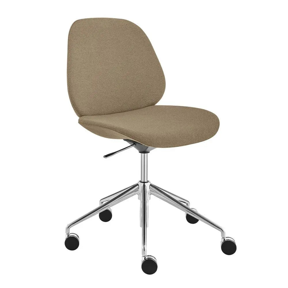 Taupe and Silver Adjustable Height Swivel Rolling Office Chair HomeRoots