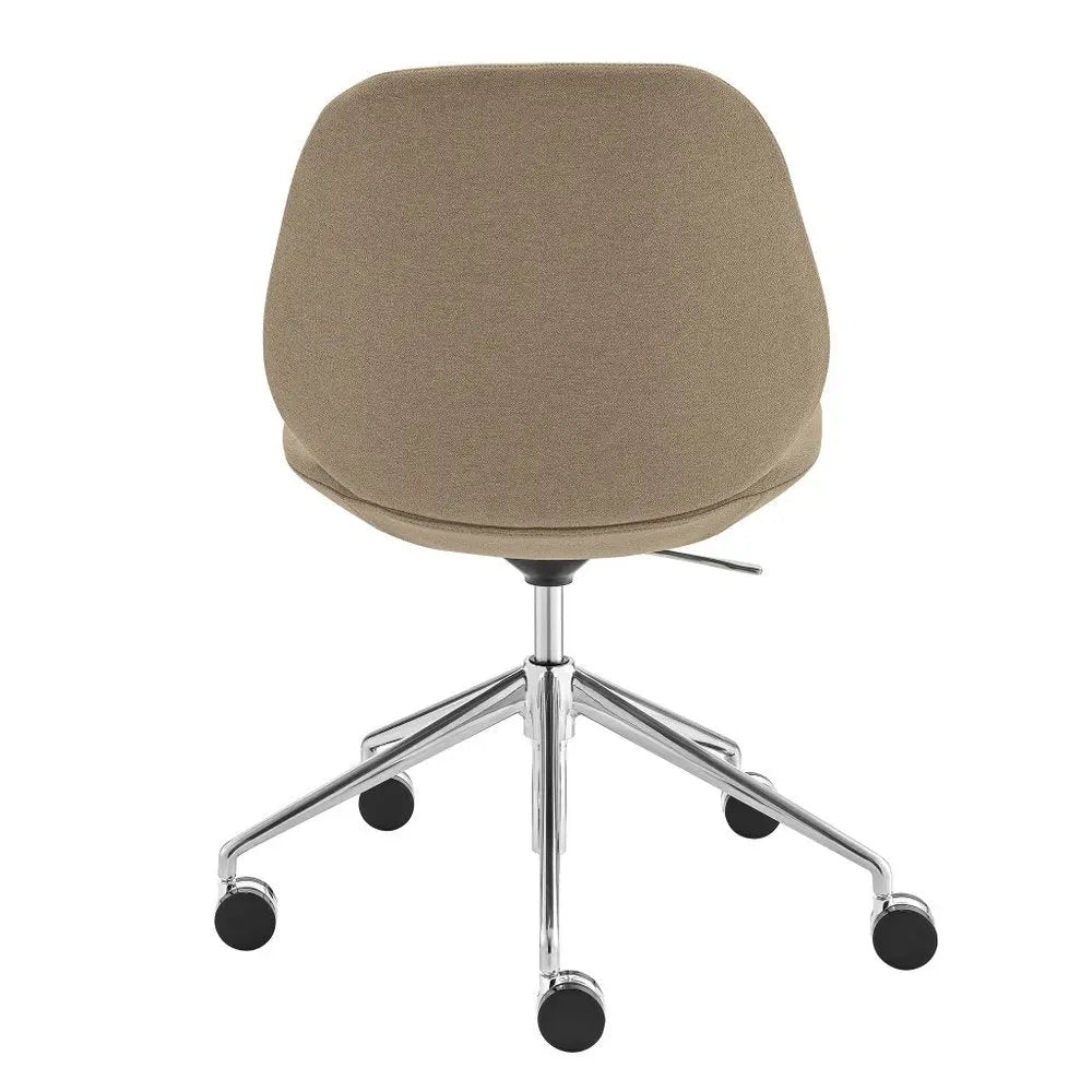 Taupe and Silver Adjustable Height Swivel Rolling Office Chair HomeRoots