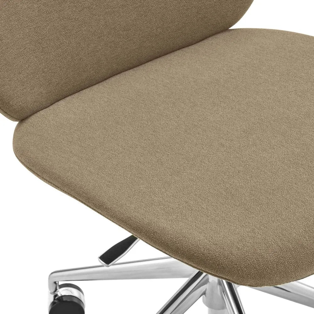 Taupe and Silver Adjustable Height Swivel Rolling Office Chair HomeRoots
