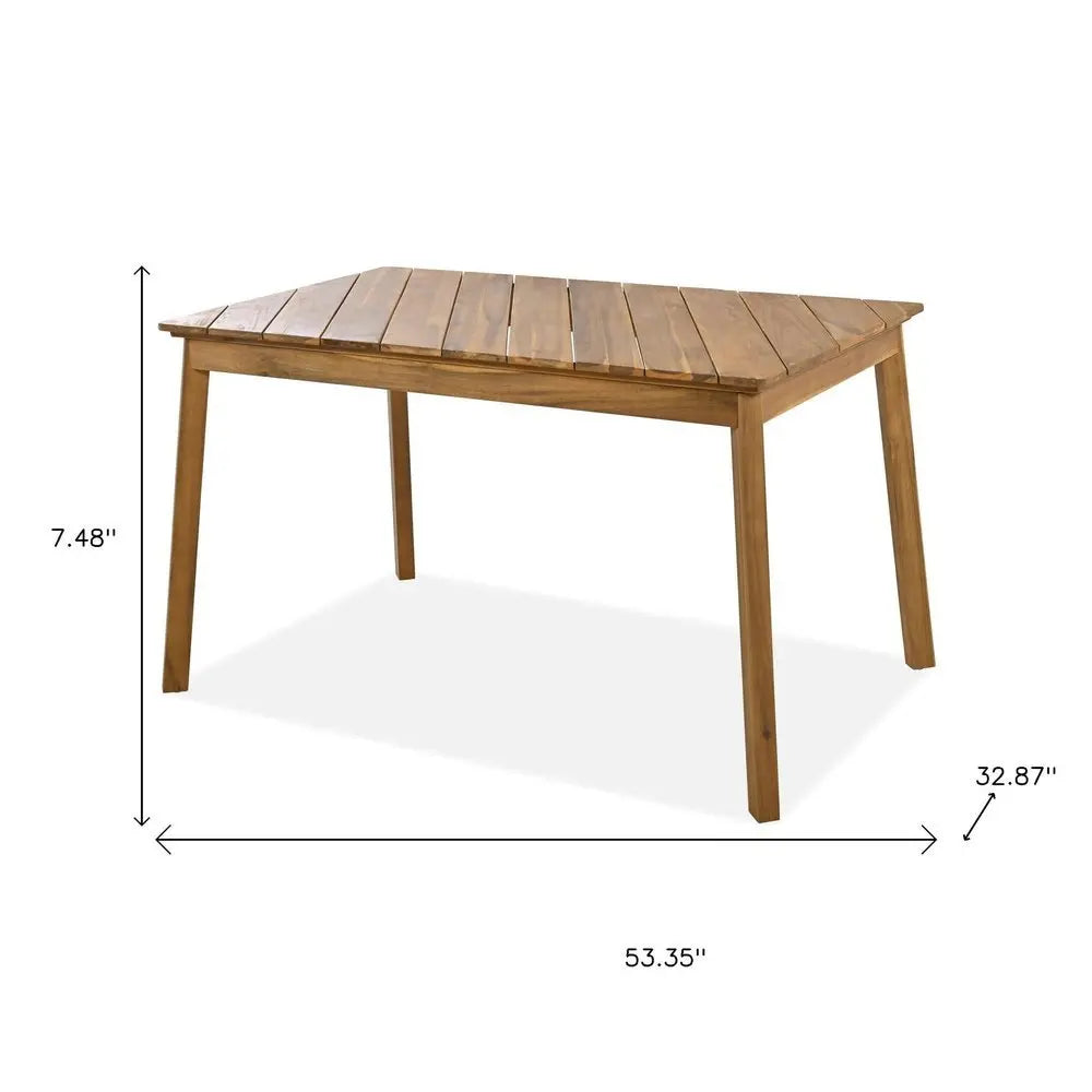 Three Piece Natural Solid Wood Outdoor Patio Set With Table - NOBLE HOME INTERIORS