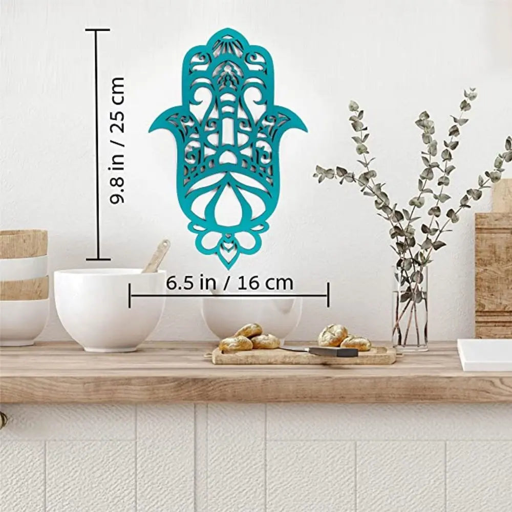 Turquoise Solid Wood Geometric Shapes Wall Decor - NOBLE HOME INTERIORS