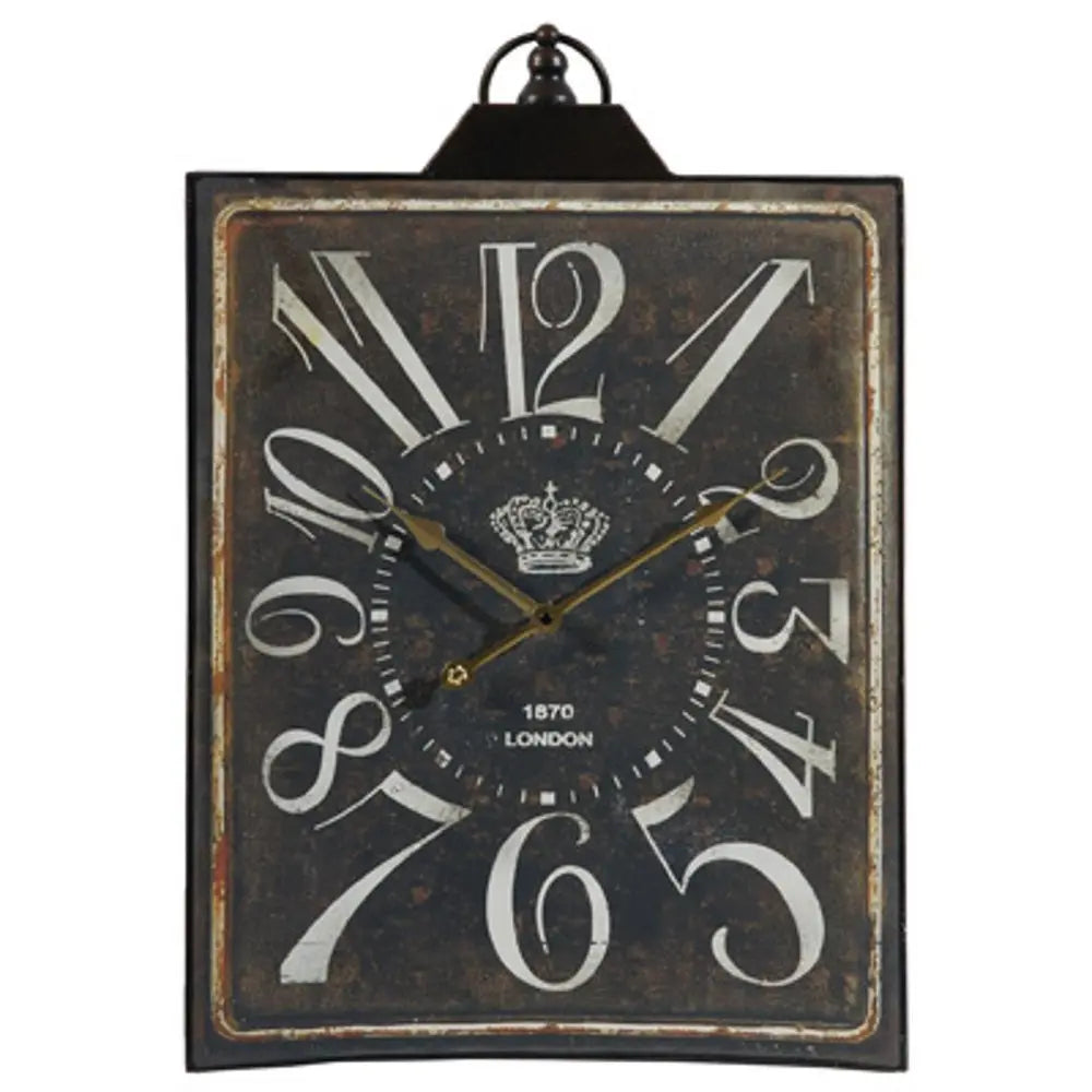 Vintage Style Black and White Iron Wall Clock - NOBLE HOME INTERIORS