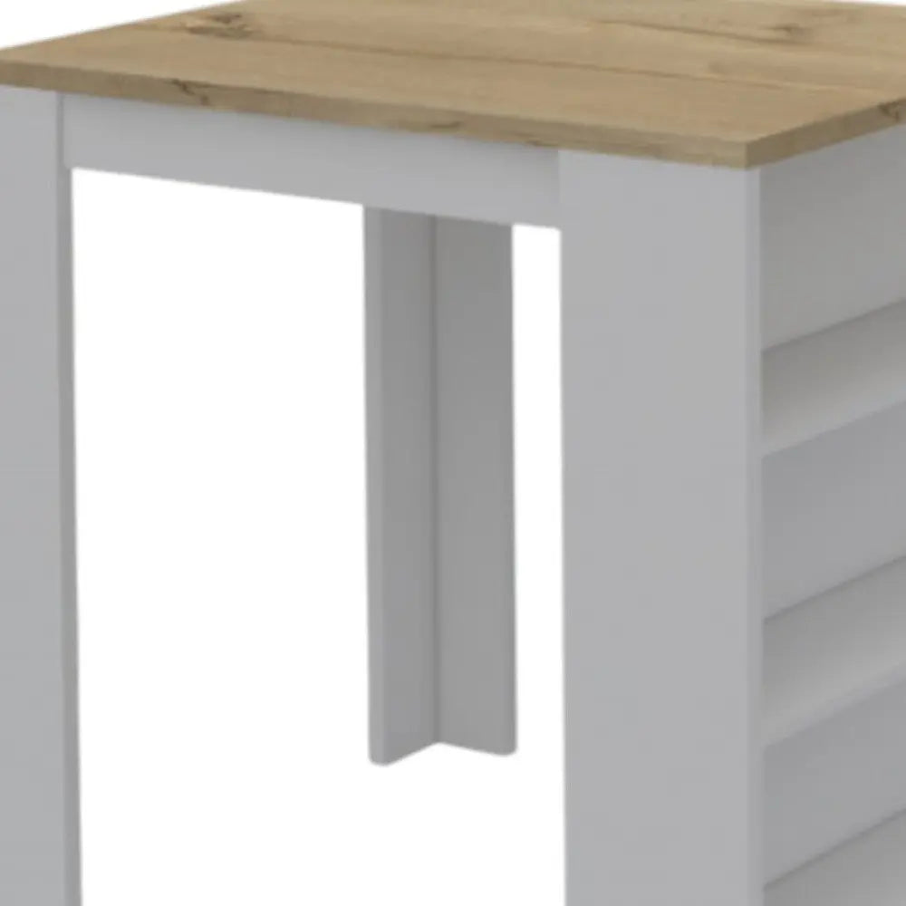 White and Natural 36" Kitchen Island With Storage - NOVA HOME FURNITURE