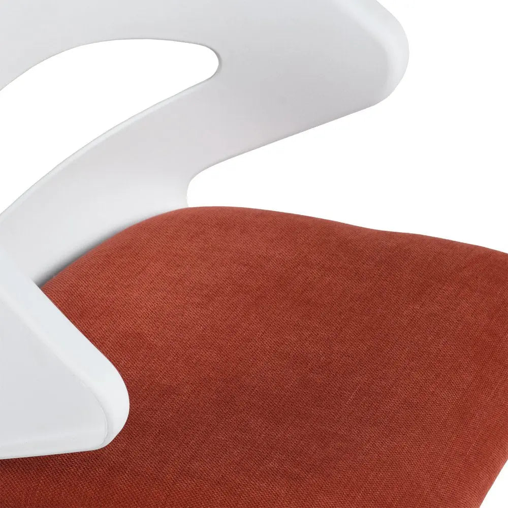 White and Red Adjustable Height Swivel Rolling Office Chair - NOBLE HOME INTERIORS