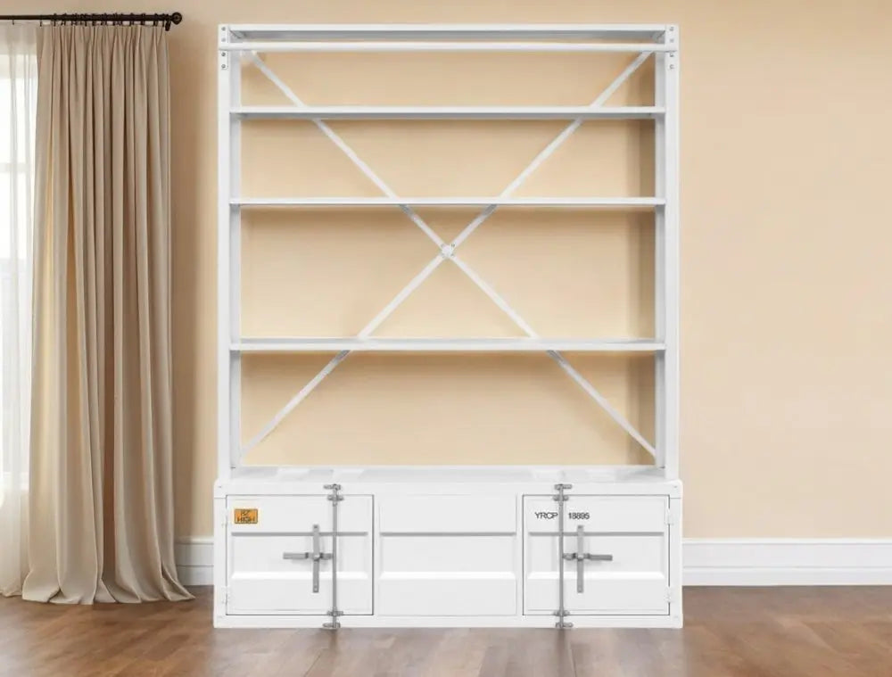 White Three Tier Bookcase - NOBLE HOME INTERIORS
