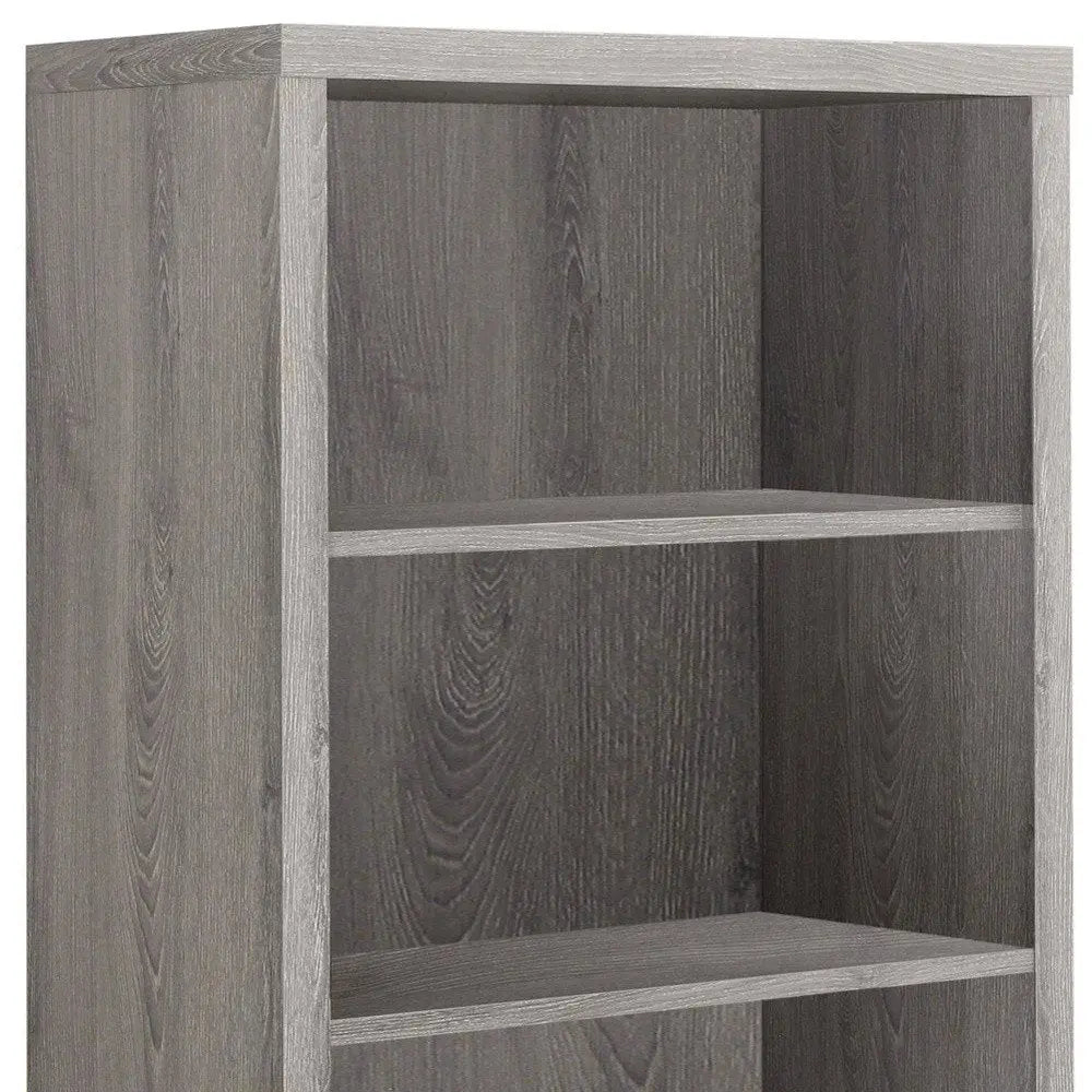 White Wood Adjustable Four Tier Bookcase - NOBLE HOME INTERIORS