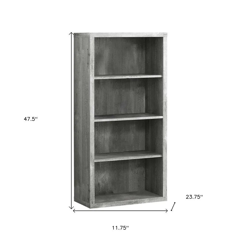 White Wood Adjustable Four Tier Bookcase - NOBLE HOME INTERIORS