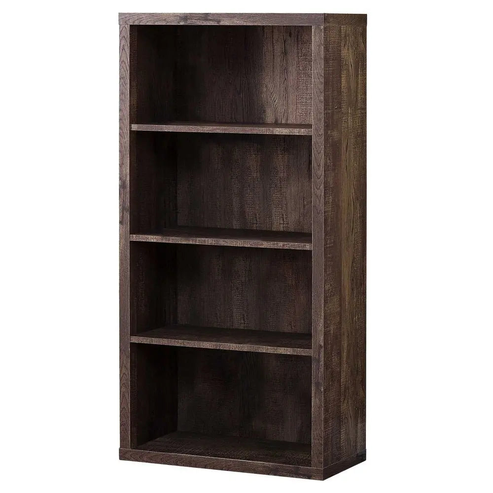 White Wood Adjustable Four Tier Bookcase - NOBLE HOME INTERIORS
