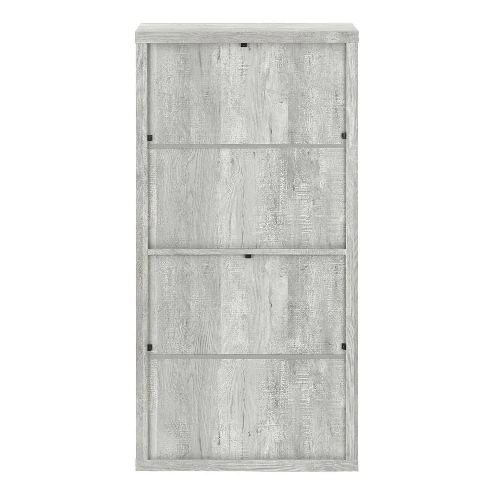 White Wood Adjustable Four Tier Bookcase - NOBLE HOME INTERIORS