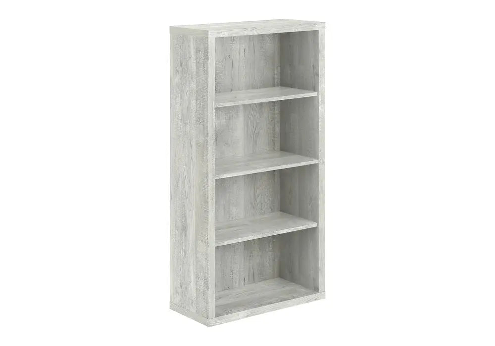 White Wood Adjustable Four Tier Bookcase - NOBLE HOME INTERIORS