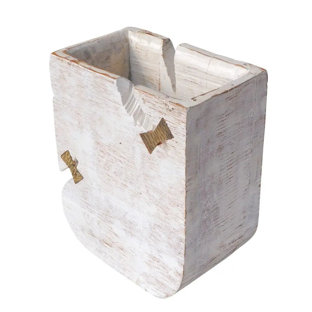 White Wood Pot Planter - NOBLE HOME INTERIORS