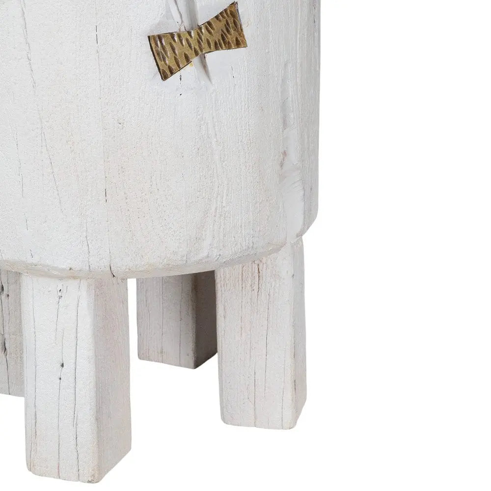 White Wood Pot Planter - NOBLE HOME INTERIORS